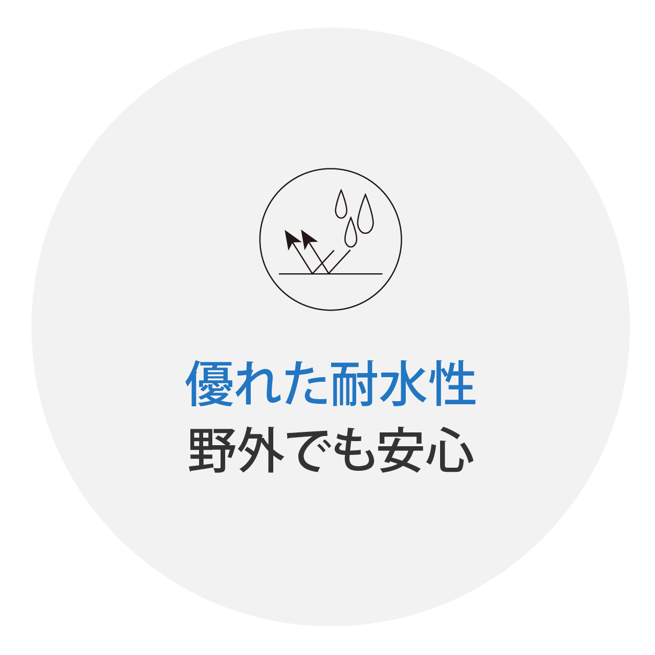 優れた耐水性と耐久性で屋外でも安心して使えます